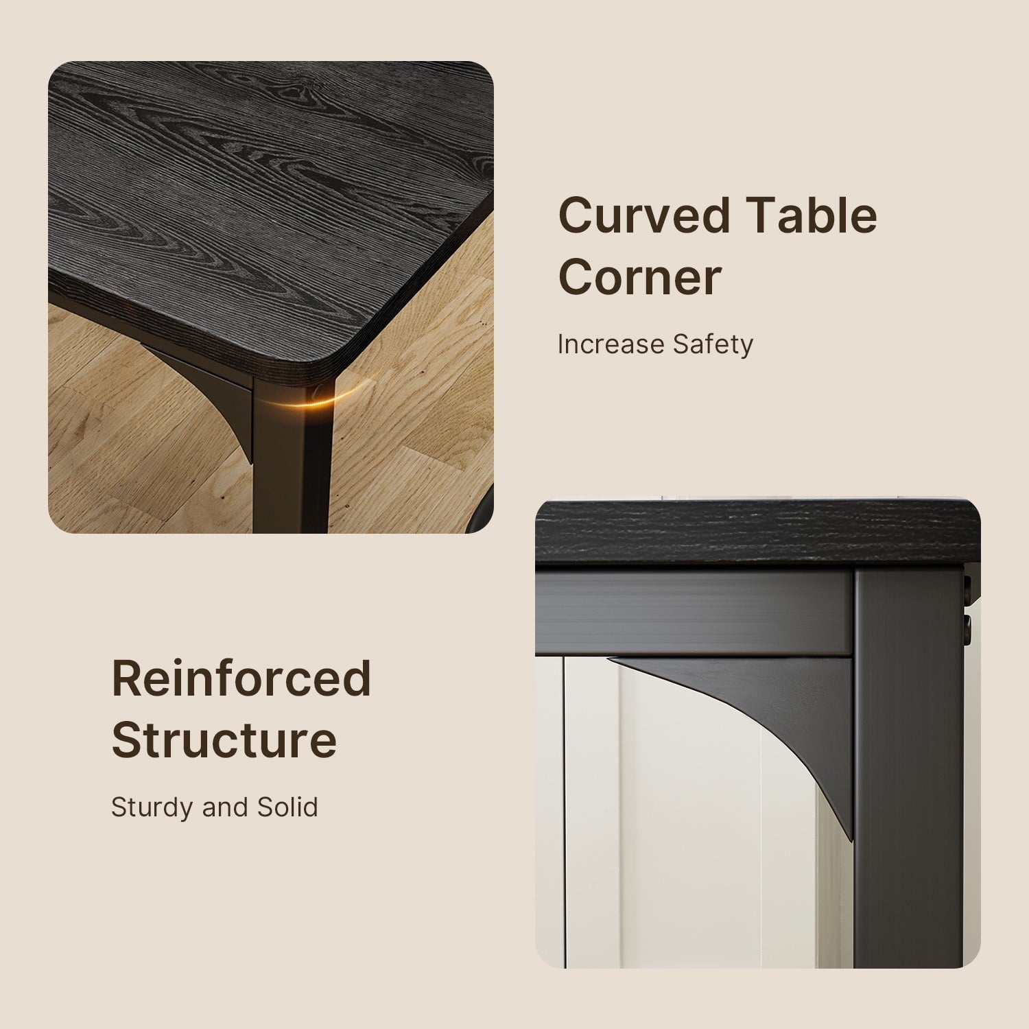 Dining Table Set for 2, Asofer Kitchen Table Set with Upholstered PU Leather Chairs for Kitchen Room, Living Room, Apartment, Black