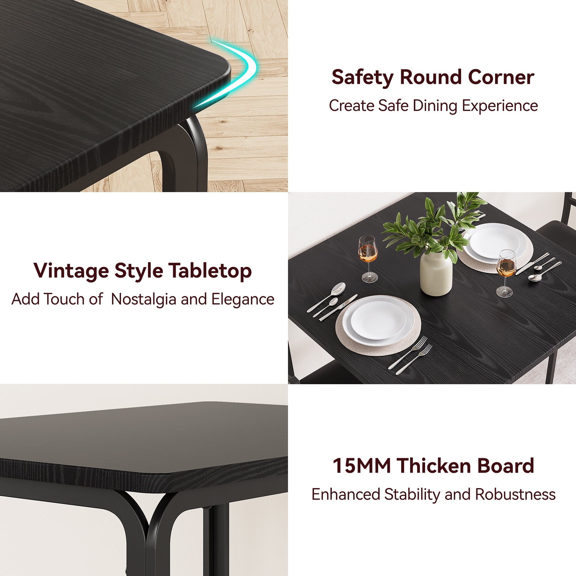 Danolapsi Dining Table for 2,Small Square Kitchen Dining Dinner Room Tables Set,Space Saving Wood Modern Dinette Accent Furniture for Breakfast Nook,Apartment,Home Office Small Space