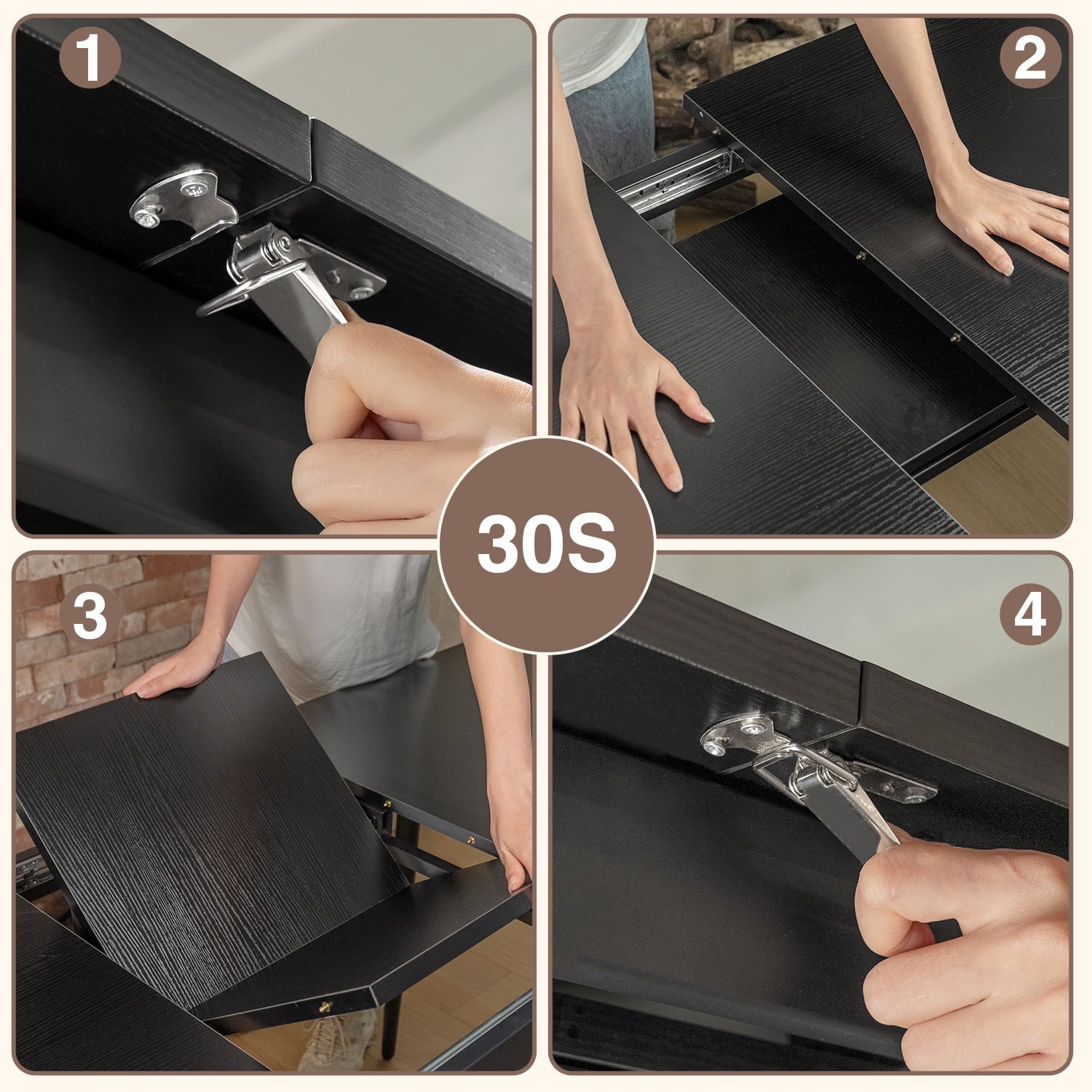 63” Kitchen Table and Chairs Set for 6, Lofka Extendable Dining Table Sets with 6 Wood High Back Seating Chairs, Black