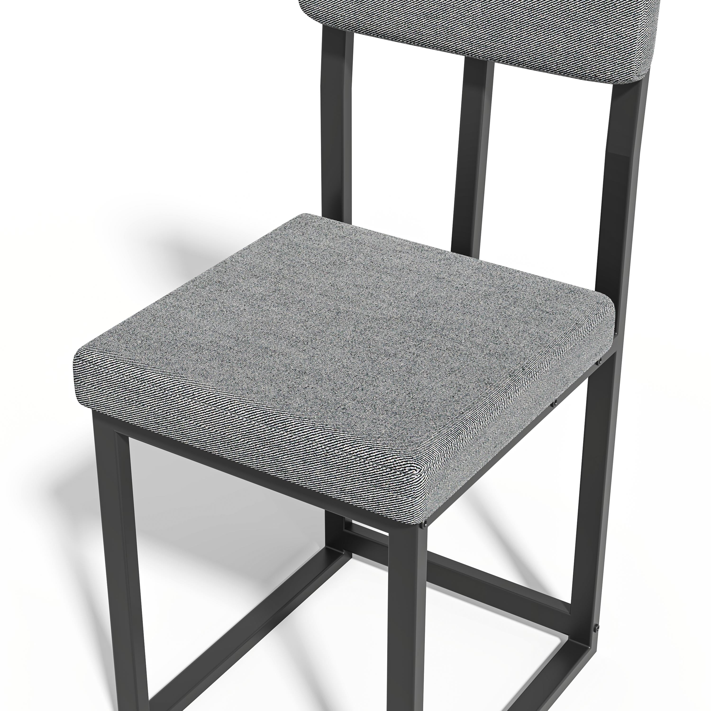 PAPROOS Dining Table Set for 4, 5 Piece Dining Room Table Set with Faux Marble Top and Fabric Upholstery Chairs, Modern Dinette Sets for Breakfast Nook, Kitchen Table and Chairs Set, White&Gray